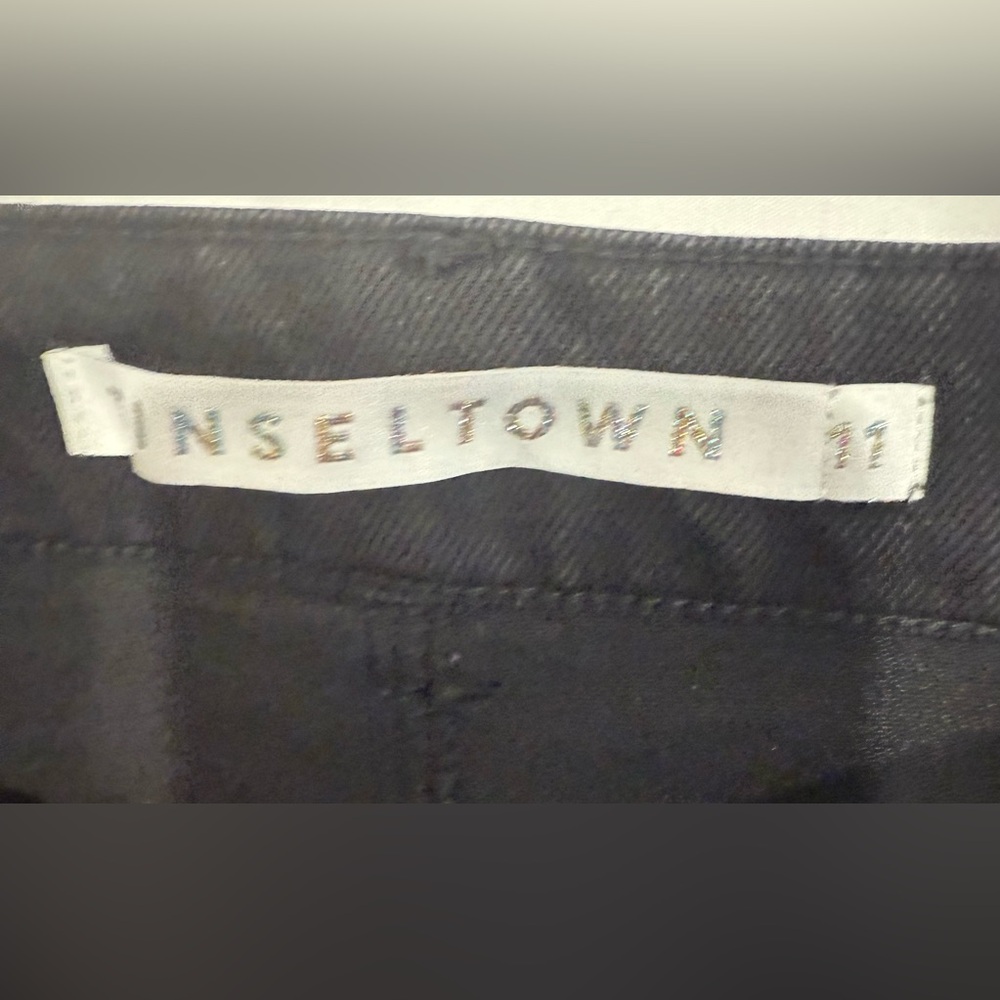 Tinseltown High Rise Flare Jeans Retro Zip Front Y2K Black Size 11/30 or 12 Long - Picture 5 of 8